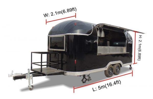 remorque snack 5 m au look Airstream