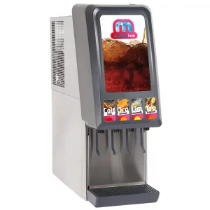 Fontaine à sodas 4 vannes d'un rendement de 90 verres à l'heure et ultra compacte